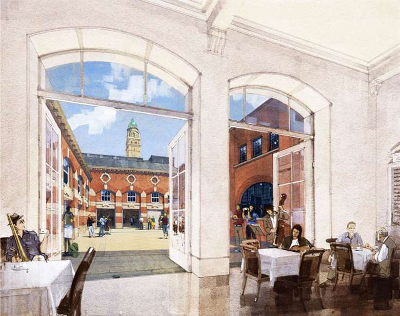 The new quad viewed from the foyer cafe (by John Simpson Architects)