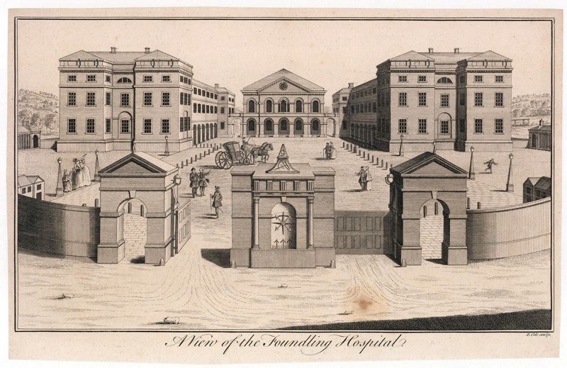 ‘A View of the Foundling Hospital’ (1756) in London – engraving by Benjamin Cole