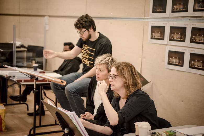 Annilese Miskimmon (shown here rehearsing ENO’s 2023 production of The Dead City with Mark Biggins and Imogen Knight) will conduct two semi-staged concert performances of Puccini's Suor Angelica in the new season 