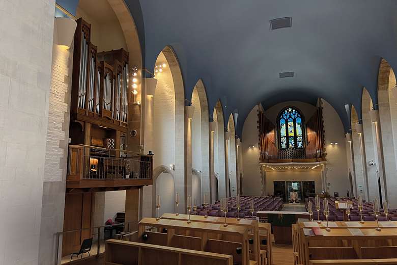 East and west organs, viewed from the chancel