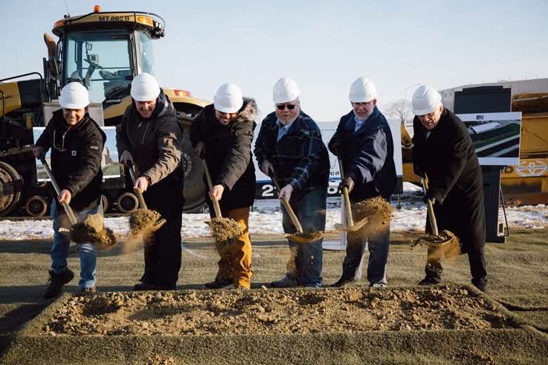 The groundbreaking for the new shop held last Thursday (Photo courtesy of Buzard Pipe Organ Builders LLC)