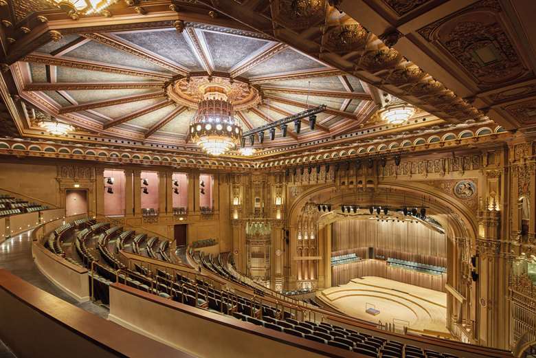 The magnificent auditorium of San Diego’s Jacobs Music Center – 1920s opulence blended with 2020s acoustic know-how