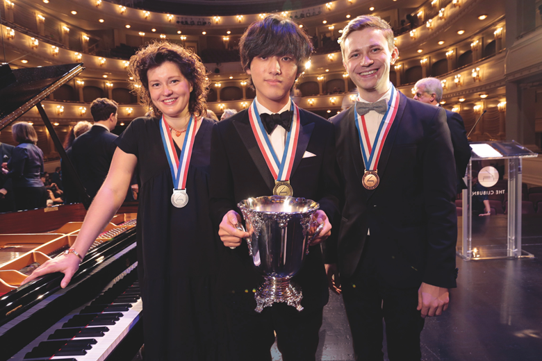 Cliburn winners, 2022: Anna Geniushene (Silver Medal), Yunchan Lim (Gold Medal) and Dmytro Choni (Bronze Medal) (credit: The Cliburn Foundation)